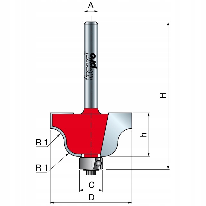 Fréza pro římské esníky s ložiskem d=8 Freud 38-10208
