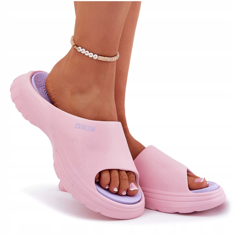 Klapki Damskie Lekkie Piankowe Na Basen Big Star RR274A587 Różowe 37