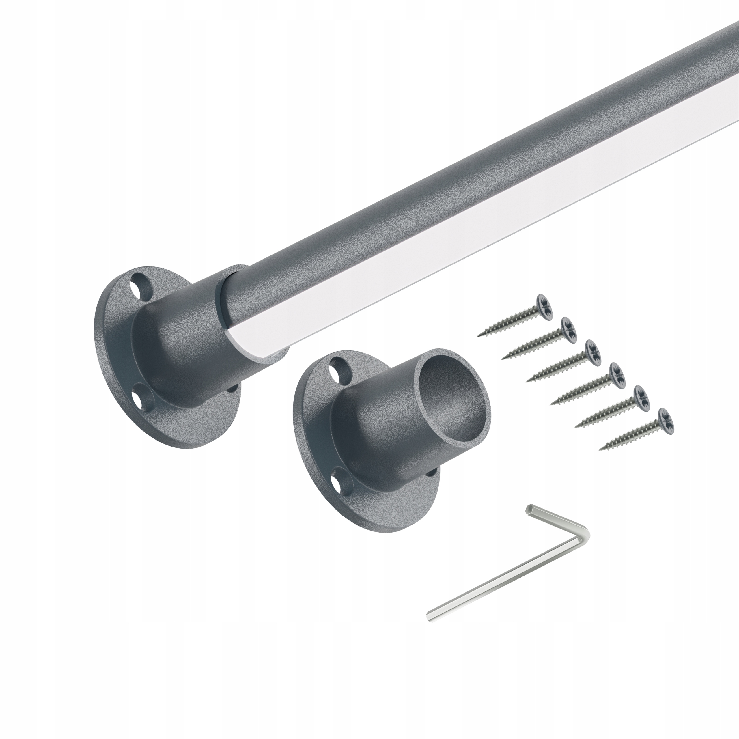 Tyč na šatní skříň, průměr 25 mm, Antracit 200 cm, Led Pro II