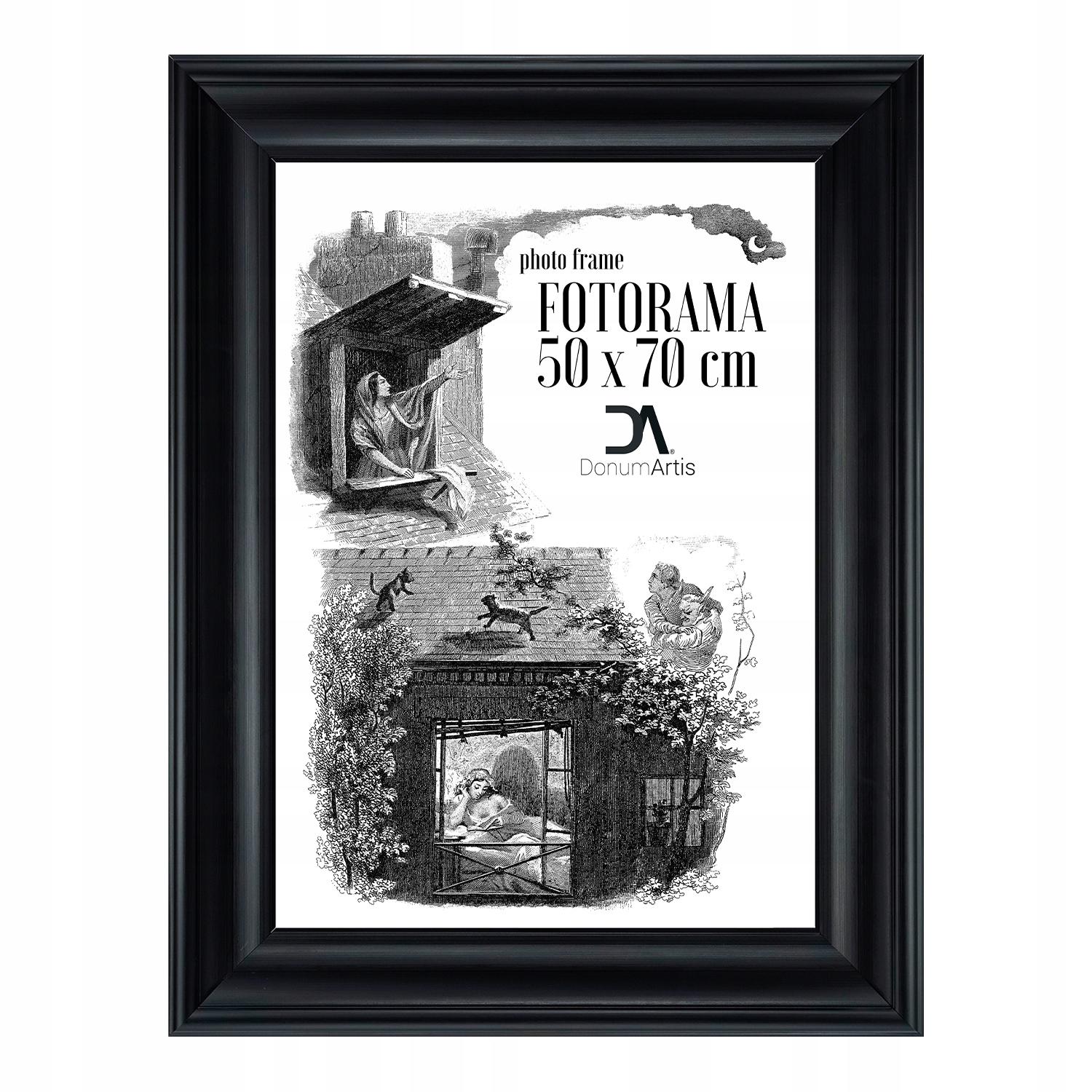 Fotorámeček Verona 50x70 stylový černý mat 68,2x88,2