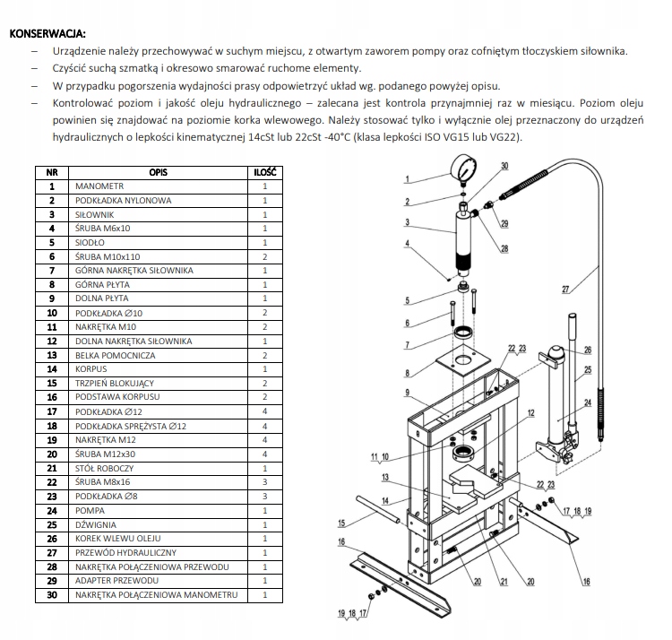 QUATROS PRASA HYDRAULICZNA WARSZTATOWA 10T QS19311 Kod producenta QS19311