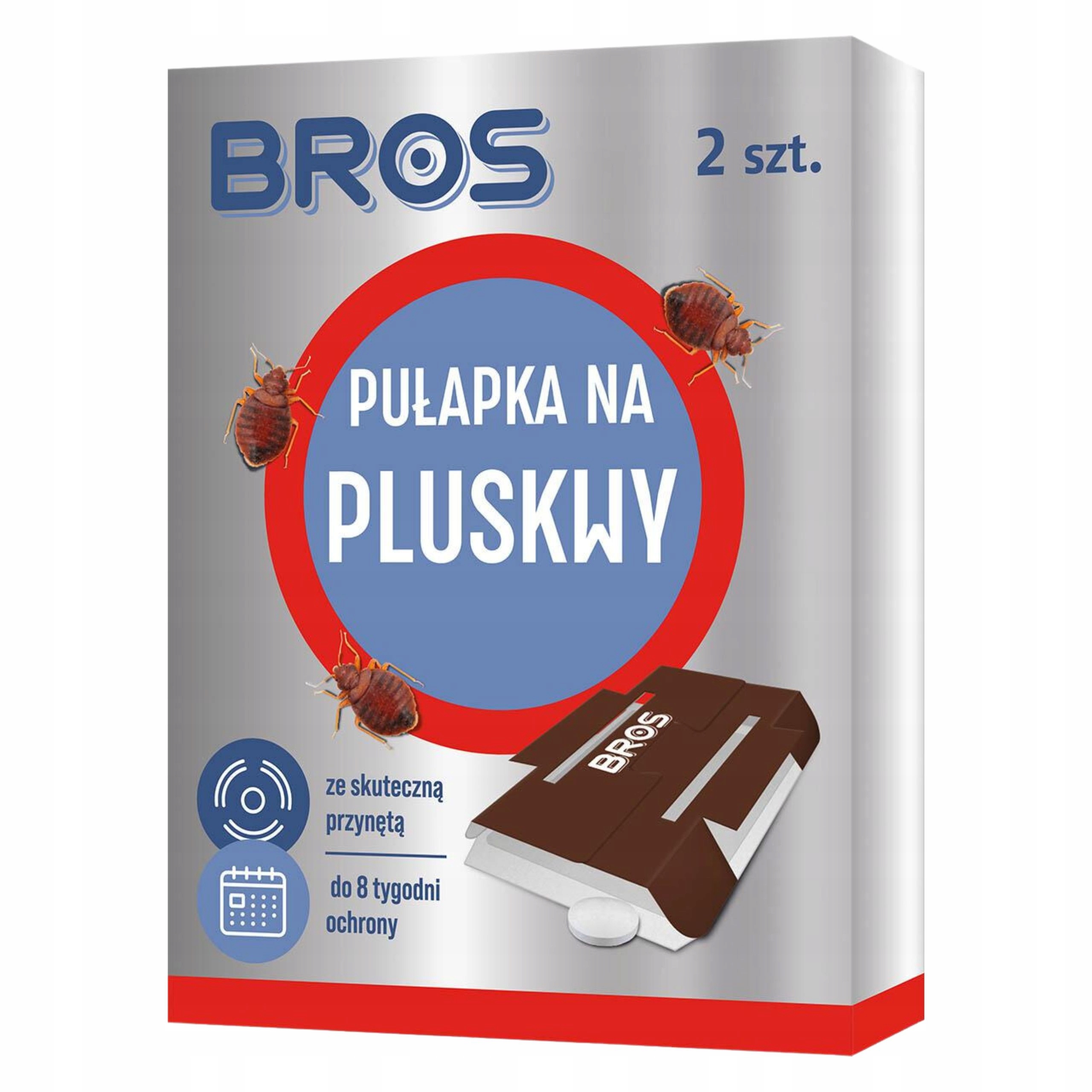 BROS PUŁAPKA NA PLUSKWY ZE SKUTECZNĄ PRZYNĘTĄ DZIAŁA 8 TYGODNI 2SZT.