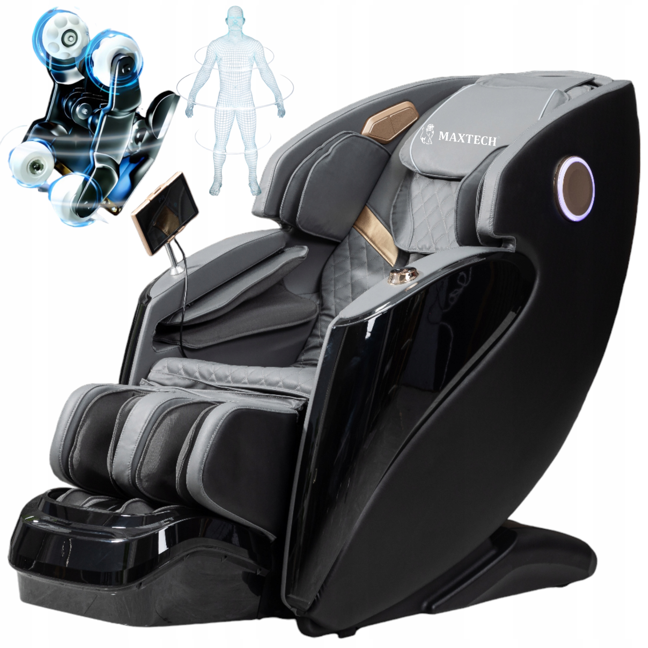 Fotel masujący do masażu ciała z masażem łydek Shiatsu 3D Skan Zero Gravity