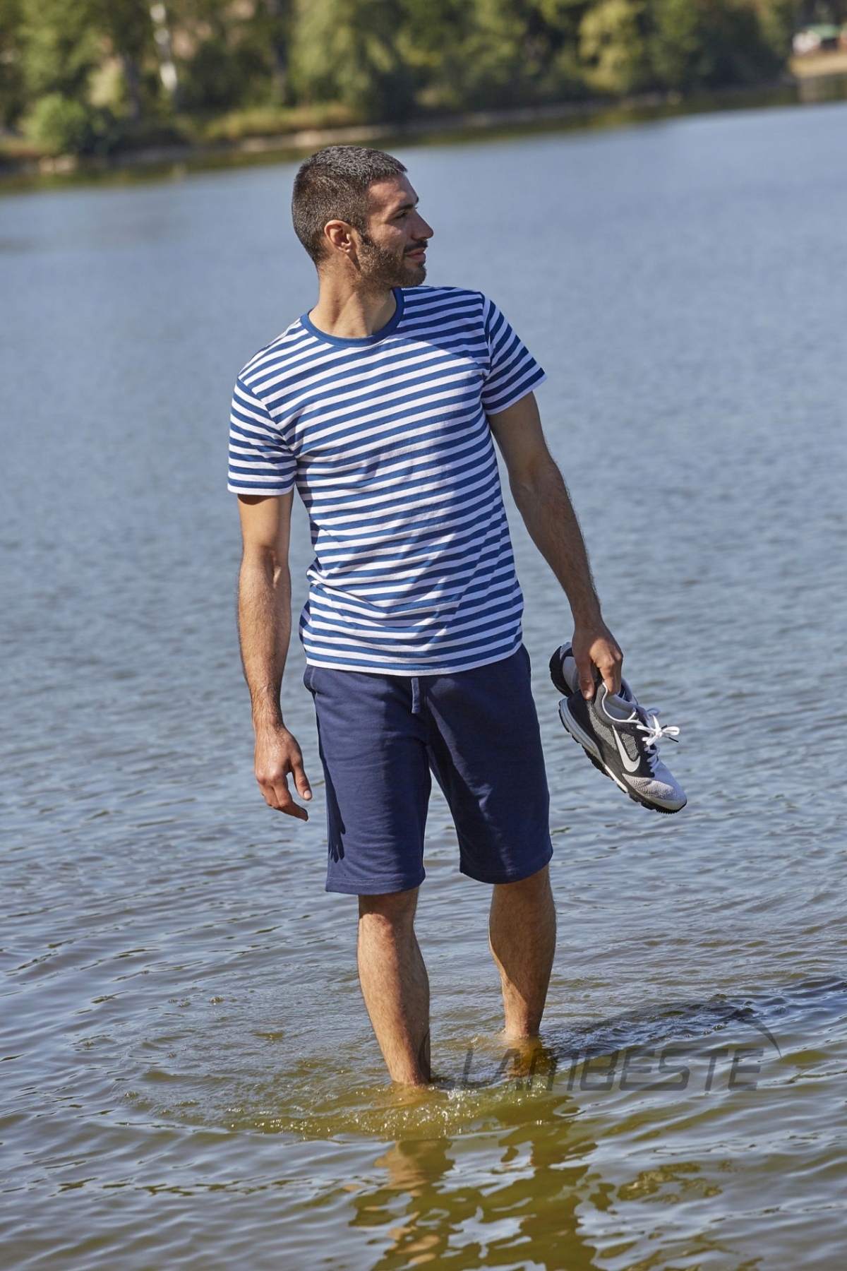 KOSZULKA MĘSKA T-SHIRT PASKI MARYNARZ BAWEŁNA XXL Wzór dominujący paski