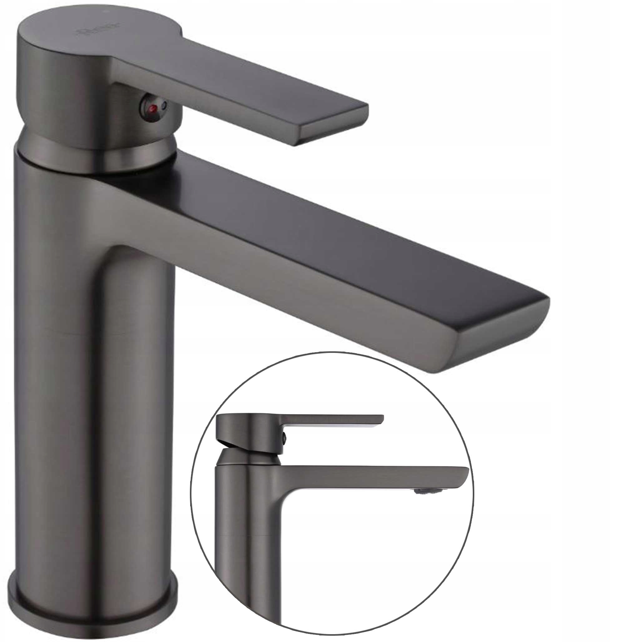 Umývadlová batéria sivá stojaca Rea Argus Tytan Nízka 16 cm Mosadzná