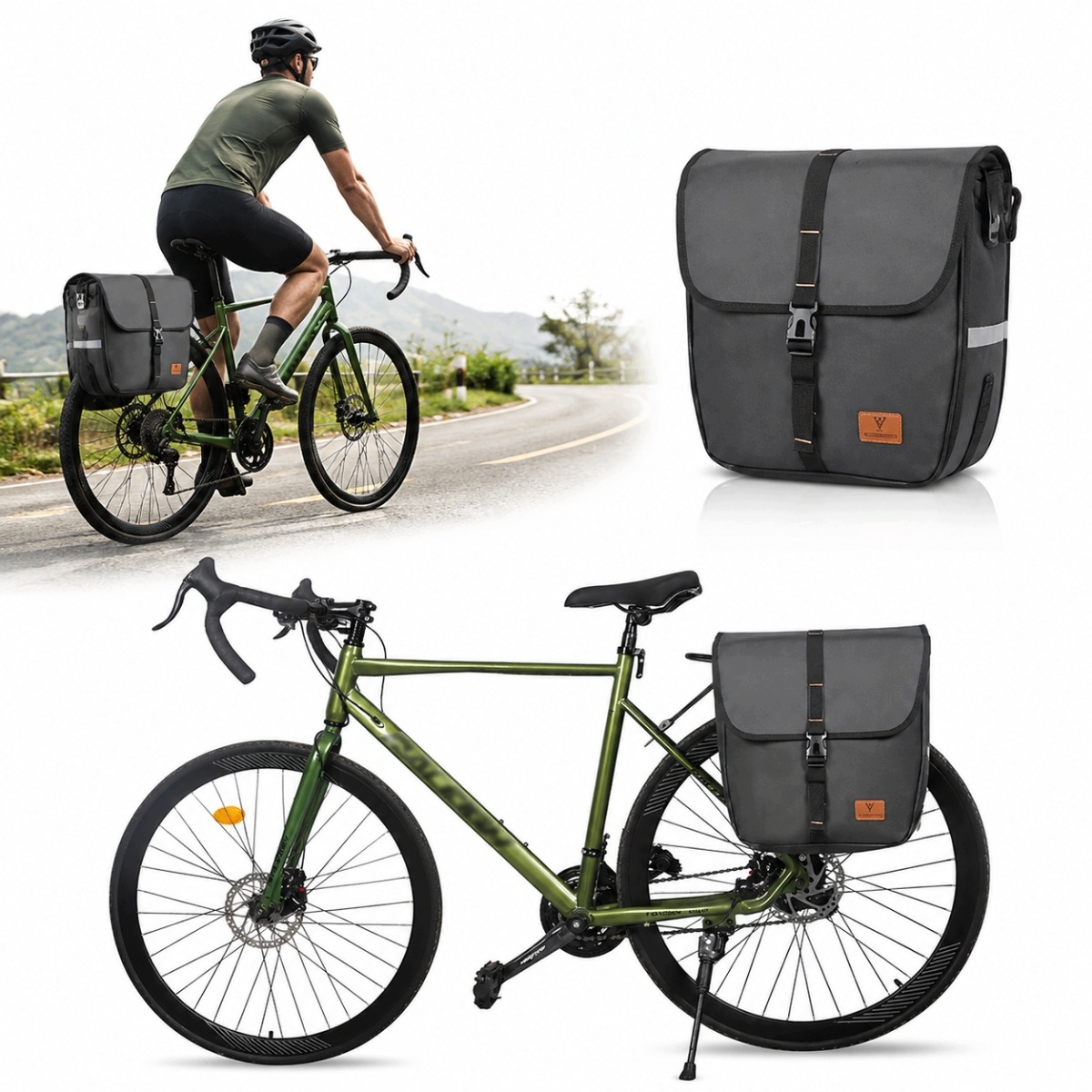 Sakwa rowerowa torba na bagażnik wodoodporna boczna tylna pojemna 20L