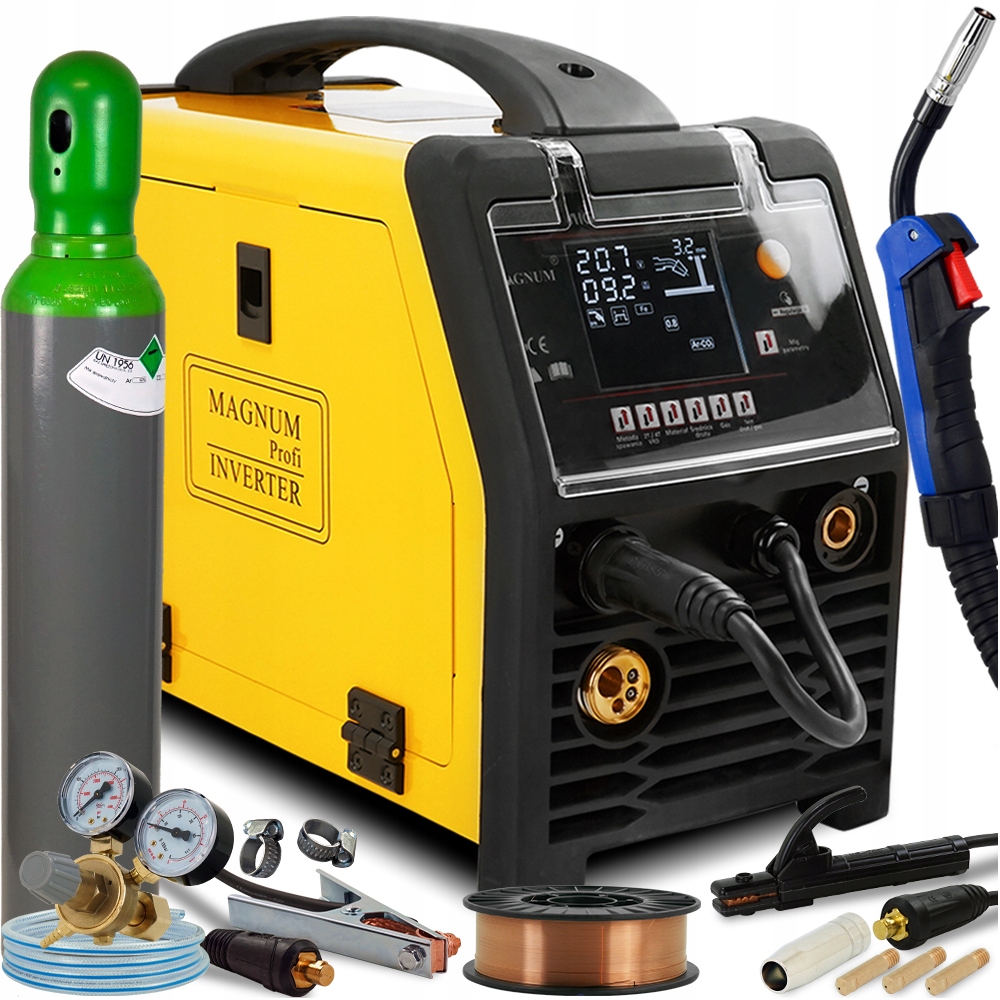 Spawarka 3w1 migomat Magnum 2T 4T Vrd Aluminium Mig 200A Synergia zestaw