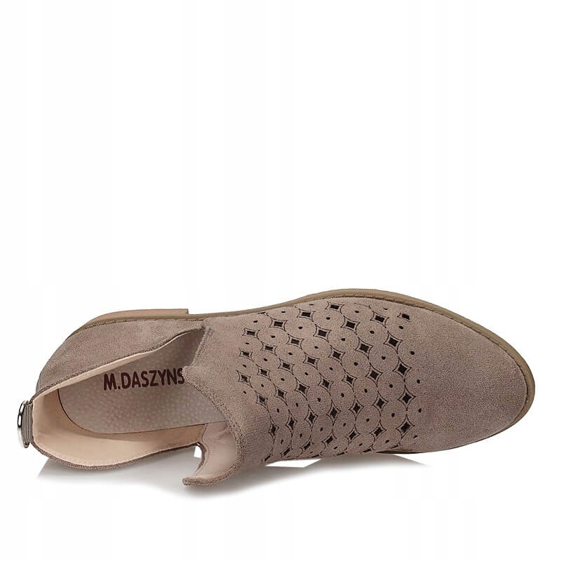 Ażurowe Botki damskie M.Daszyński SA62-102 brązowe Rozmiar 40