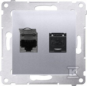 GN.KOMP.2XRJ45 CAT6 Prz.silver Mat SIMON54