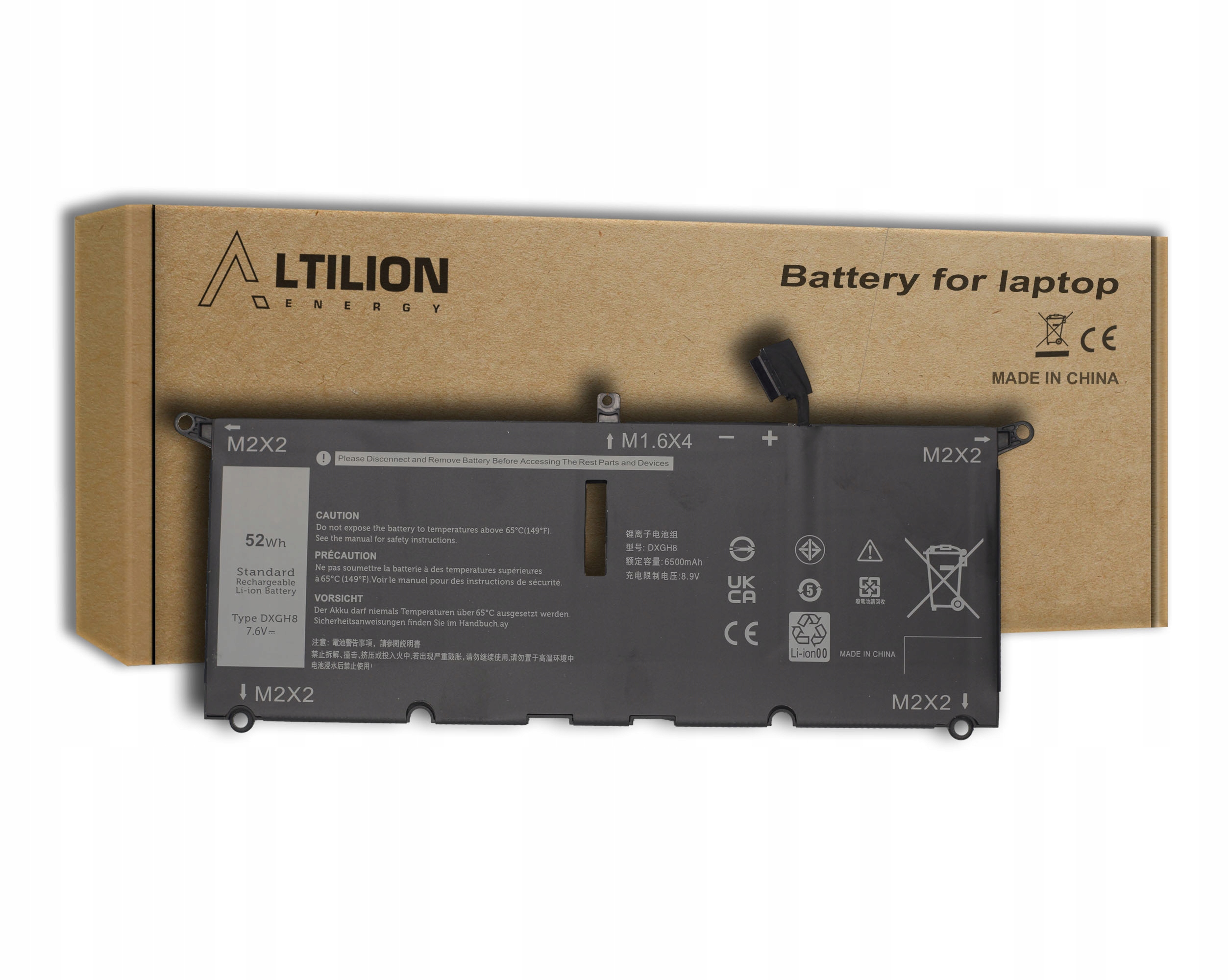 Batéria DXGH8 pre Dell Xps 13 9370 9380 7930, Inspiron 5390 7490