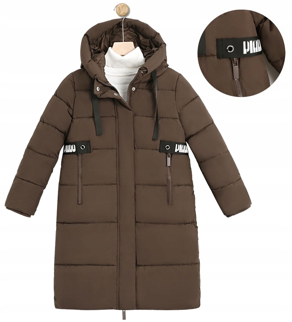 Kurtka Jesiennea Zimowa DK-035-B16 Puchowa Długa 164