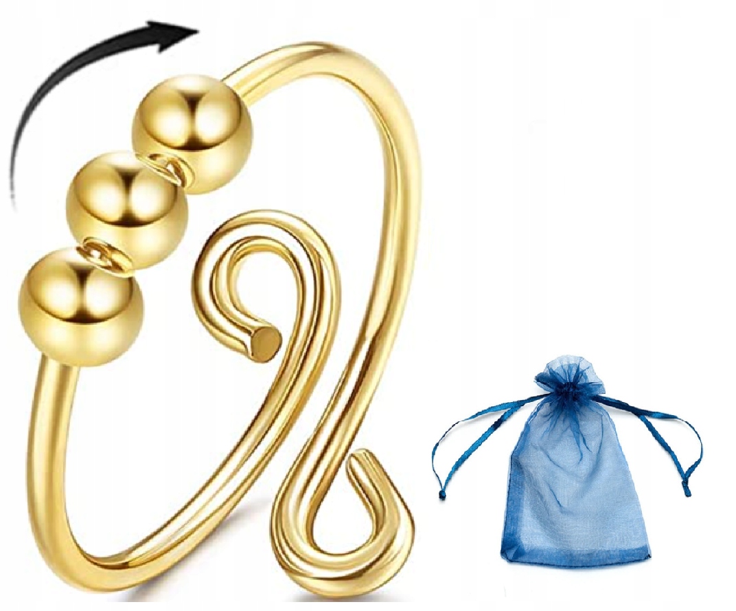 PIERŚCIONEK ANTYSTRESOWY fidget ring kuleczki Waga 1 g