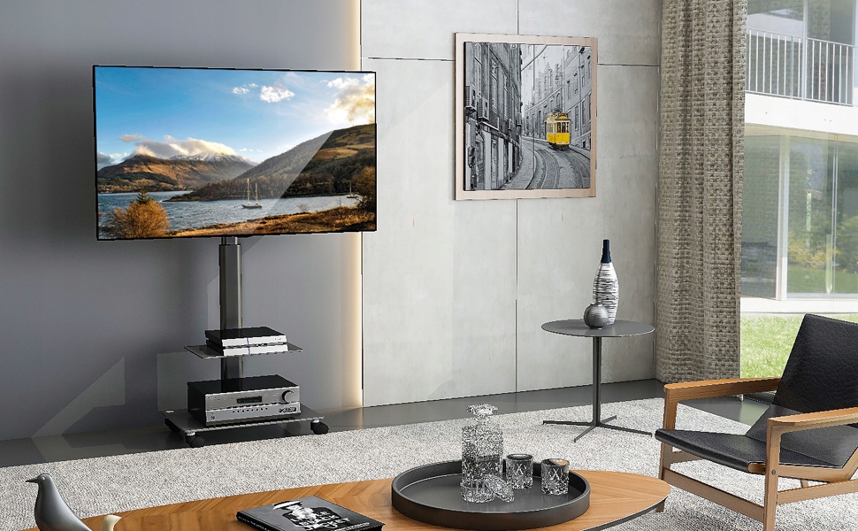 STOJAK POD TELEWIZOR KÓŁKA 2 PÓŁKI 60 CALI 30 KG Model TT206503GB