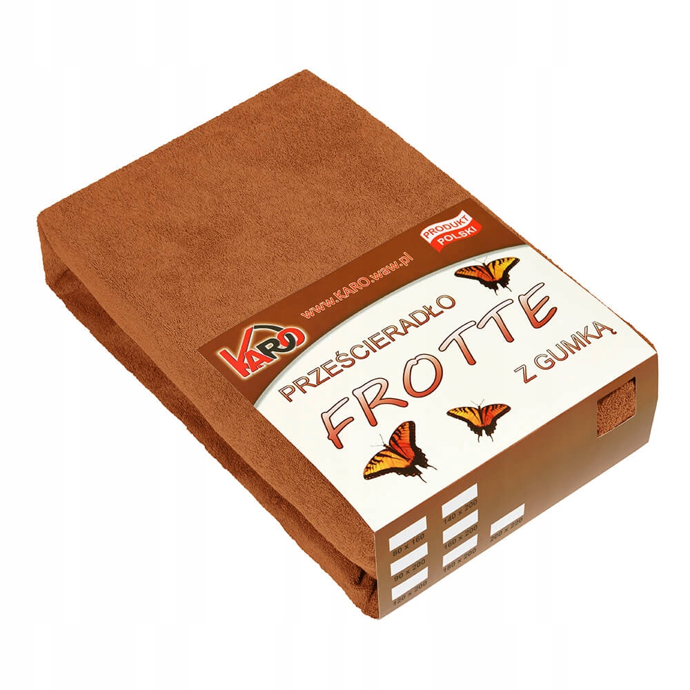 

Prześcieradło frotte z gumką 160x200 brązowe 040