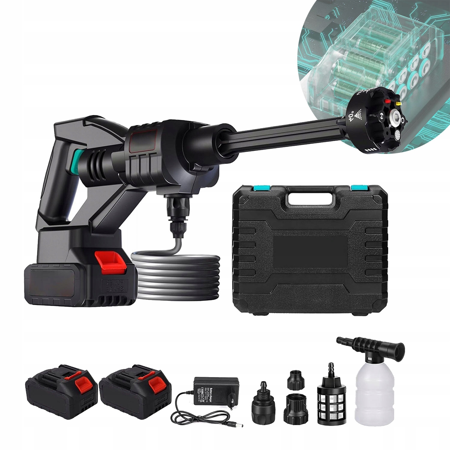 Tlaková Myčka Výkonná Akumulátorová Bezdrátová Multifunkční Tryska