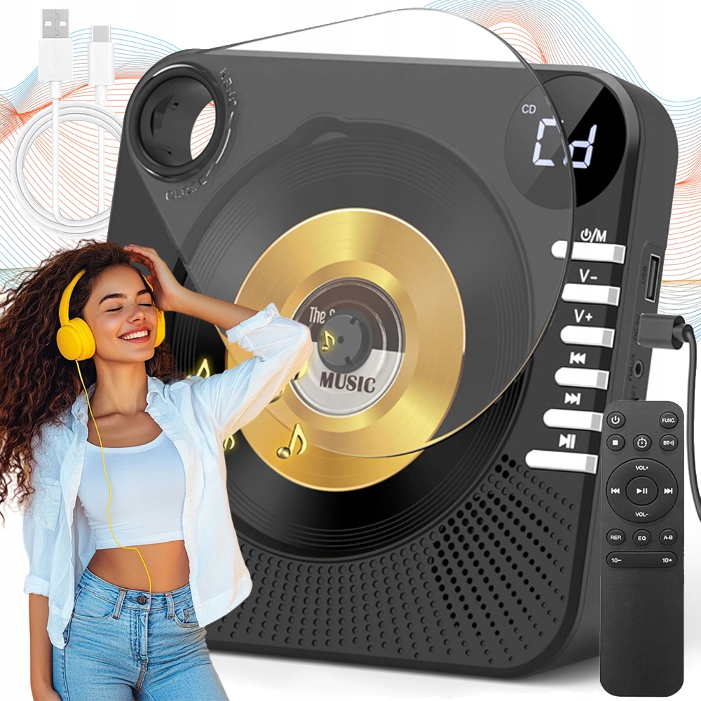 Nový Design Bluetooth 5.0 CD Přehrávač S Multimodovým Displejem, Časovač Spánku