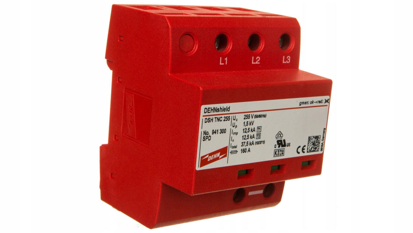 Ogranicznik przepięć Typ T1+T2 3P 12,5/37,5kA 1,5kV DEHNshield Tnc 255 9413