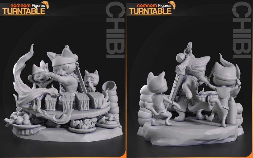Chibi Figurka Meowscular Chef Monster Hunter NomNom Figures 3D tisk 14K