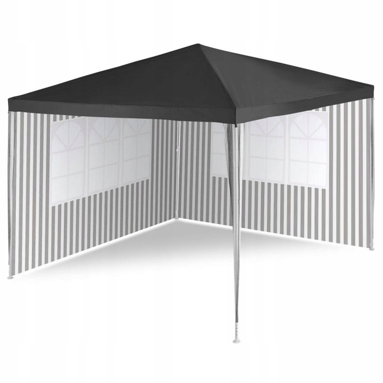 Zahradní párty stan antracit, 3 x 3 m 2 bočnice