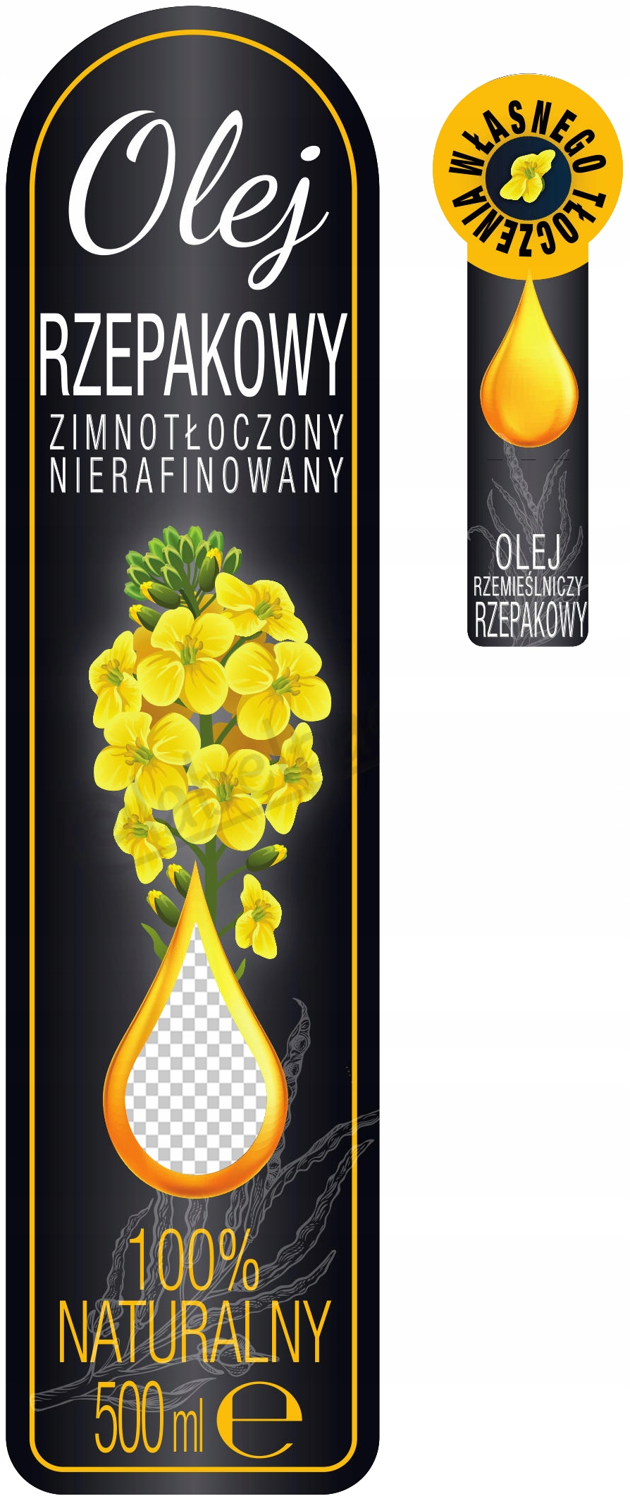 

Olej Rzepakowy Etykieta 500ml, naklejka 10szt.