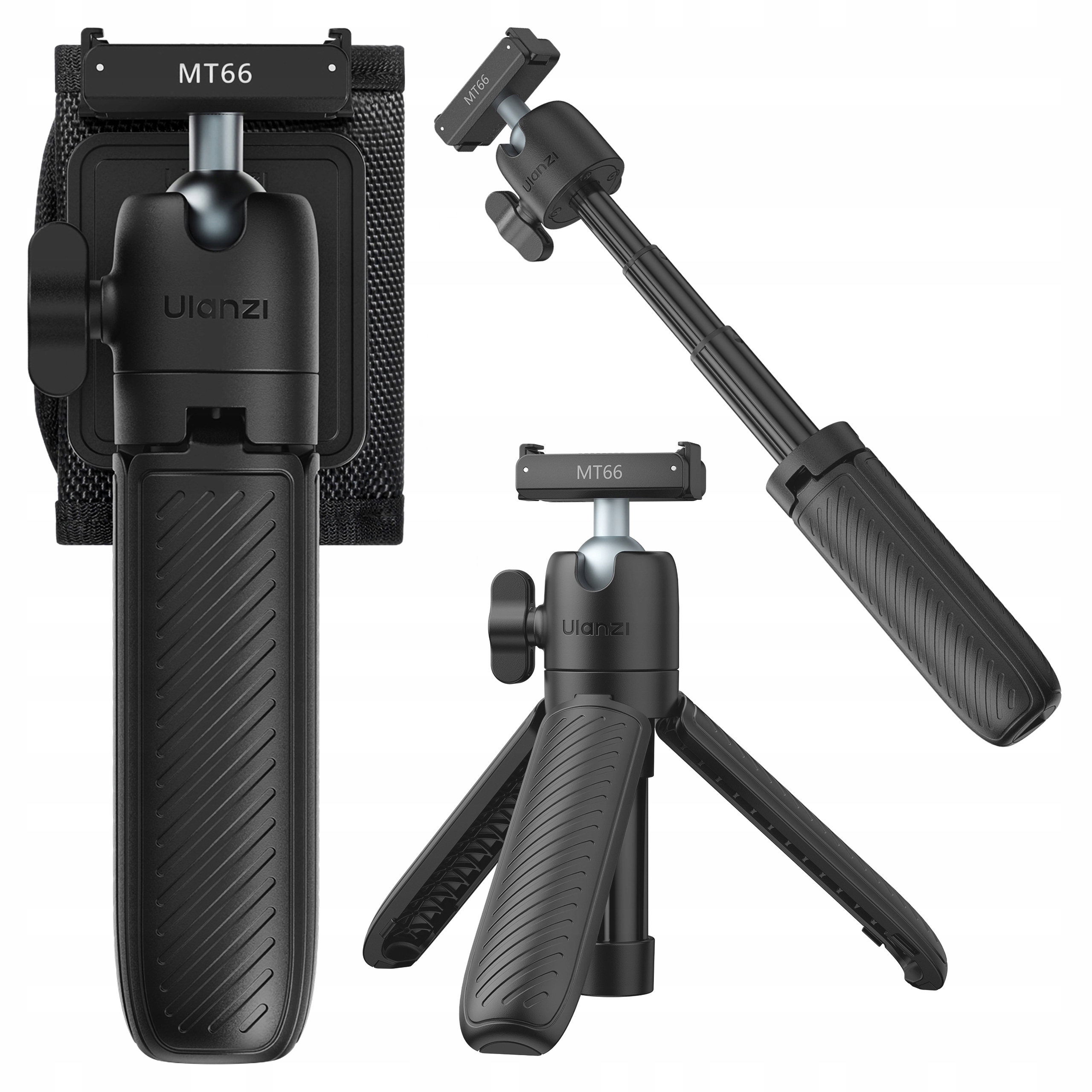 Ulanzi MT66 3w1 Mini Statyw Stołowy Kijek Selfie uchwyt na Plecak do kamer