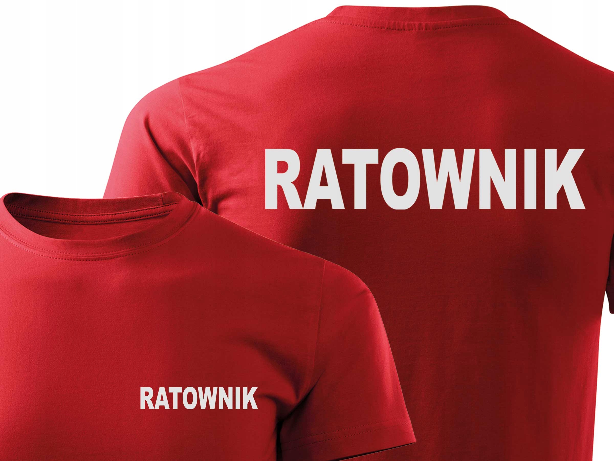 

Czerwony T-shirt 2x Nadruk Ratownik Odblaskowy XXL