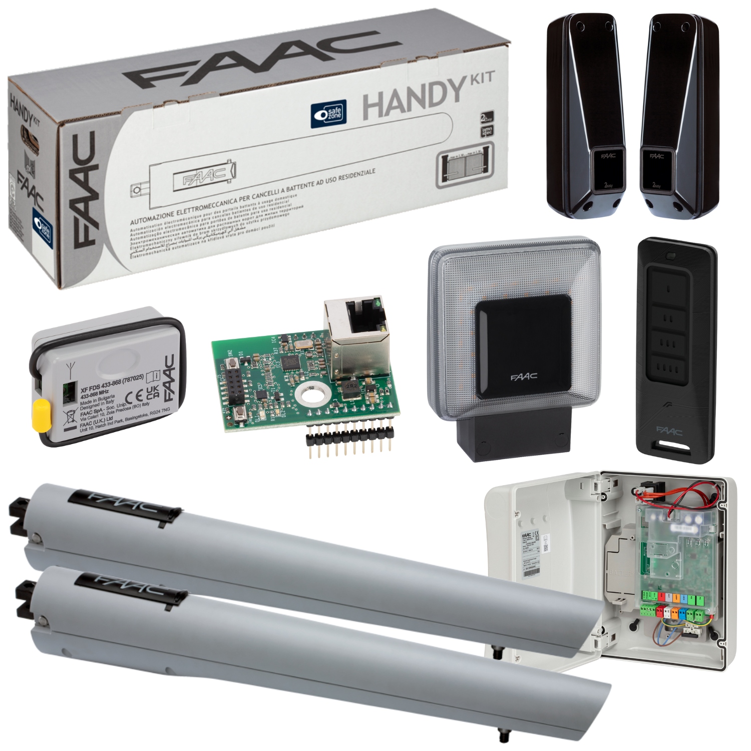 Faac Handy+ Xwbl- WiFi Lan+ Lampa Xled napęd bramy dwuskrzydłowej automat