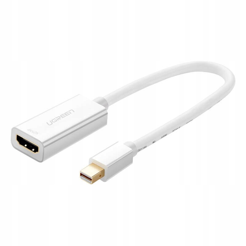 Adapter Ugreen MD112 mini DisplayPort-HDMI 20cm 1080p (biały)