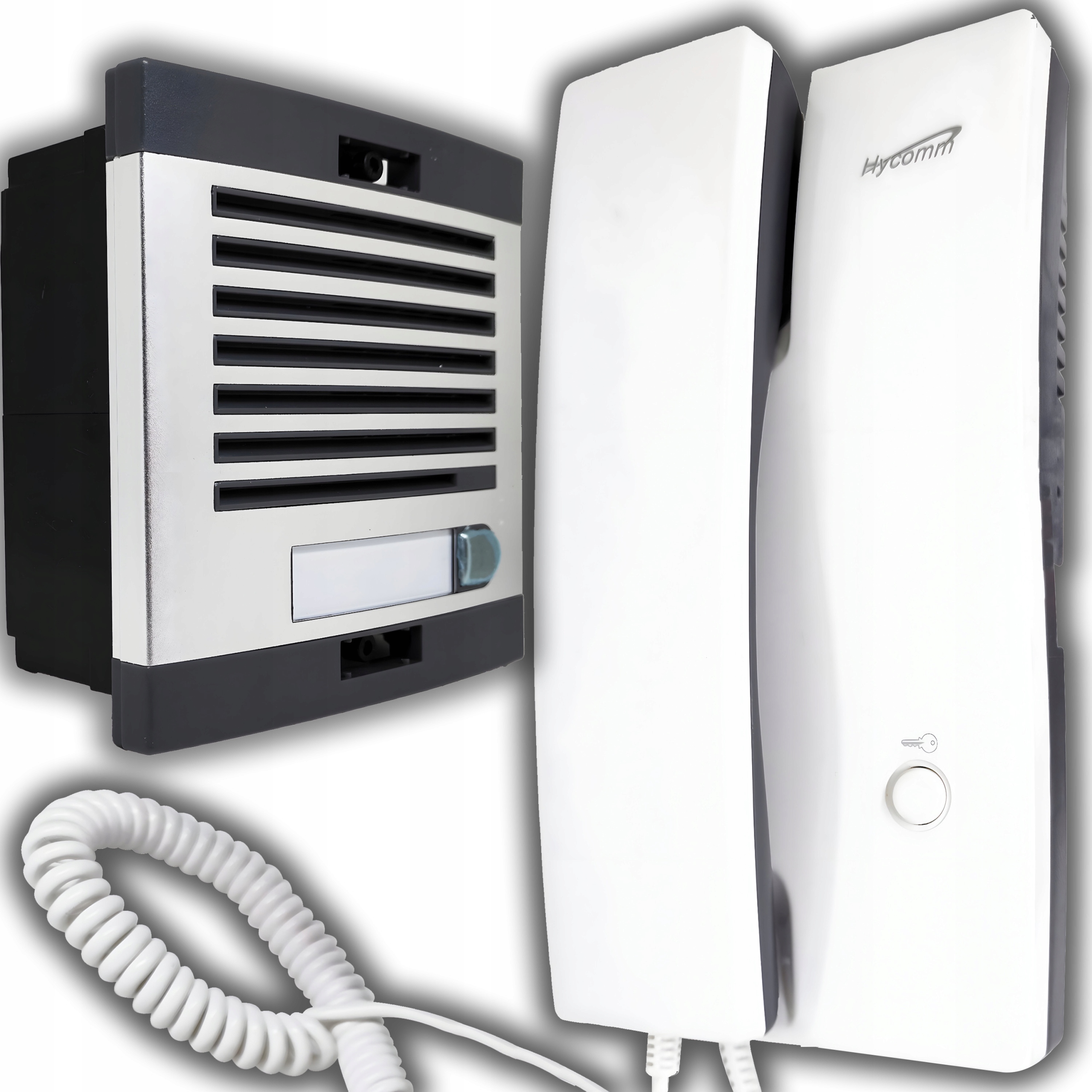 ZESTAW DOMOFONÓW DOMOFON GŁOŚNOMÓWIĄCY SŁUCHAWKA DZWONEK FURTKA BRAMA ZAMEK