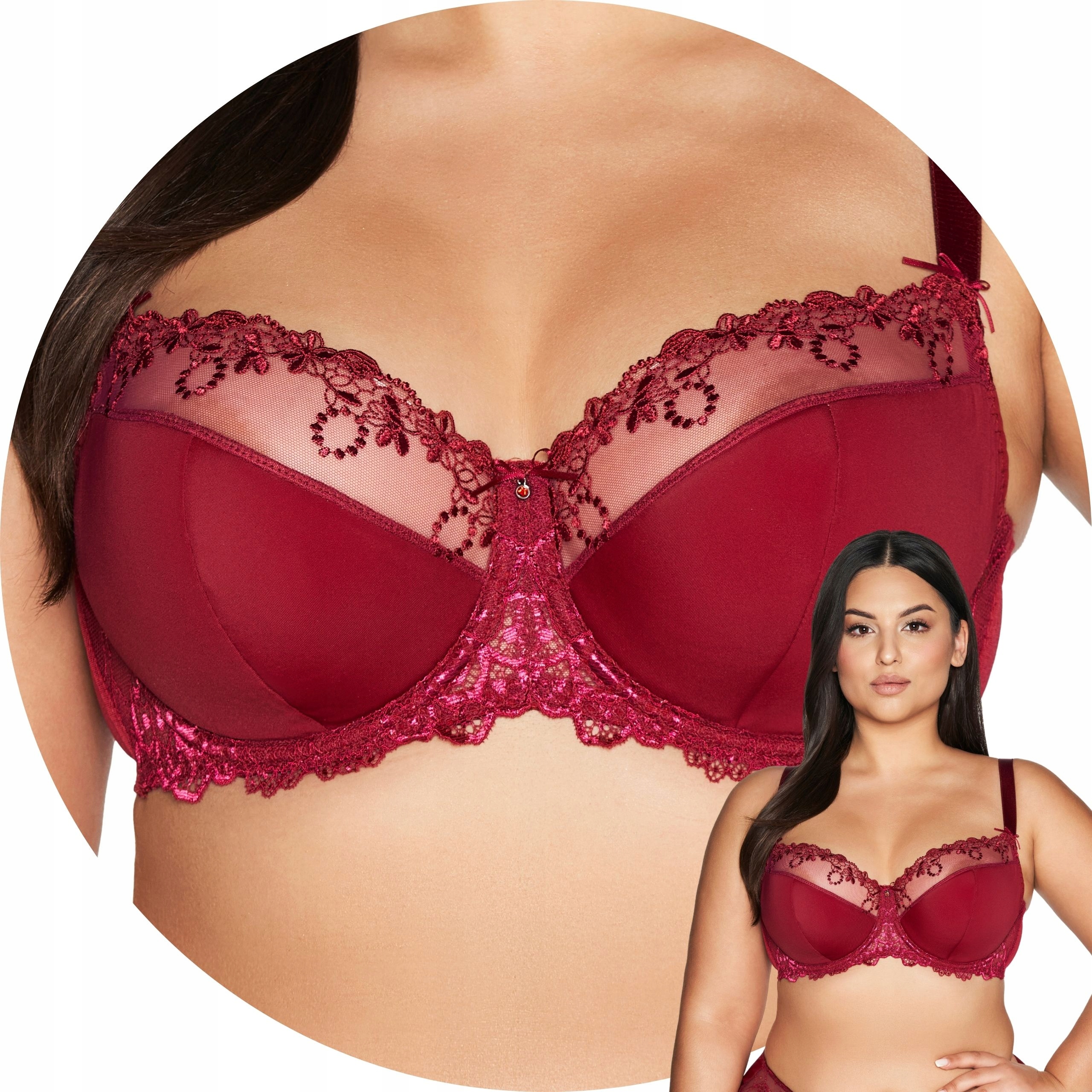 Ava 1030 Novato červená 65E Polovyztužená rubínová podprsenka Semi Soft