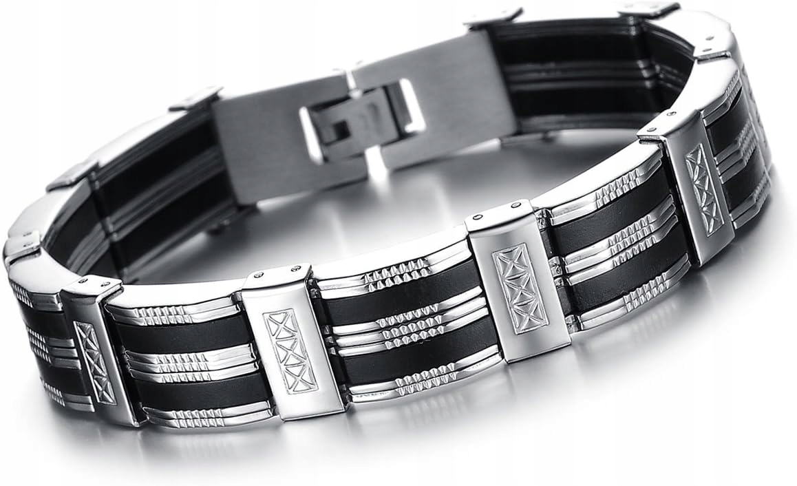 SREBRNA BRANSOLETKA MĘSKA MASYWNA STAL SZLACHETNA PREMIUM ELEGANCKA PREZENT Cechy regulowana długość