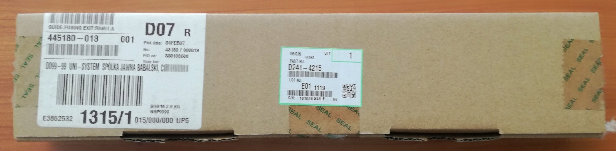 D2414215 guide:fusing exit:right:ass’y Ricoh