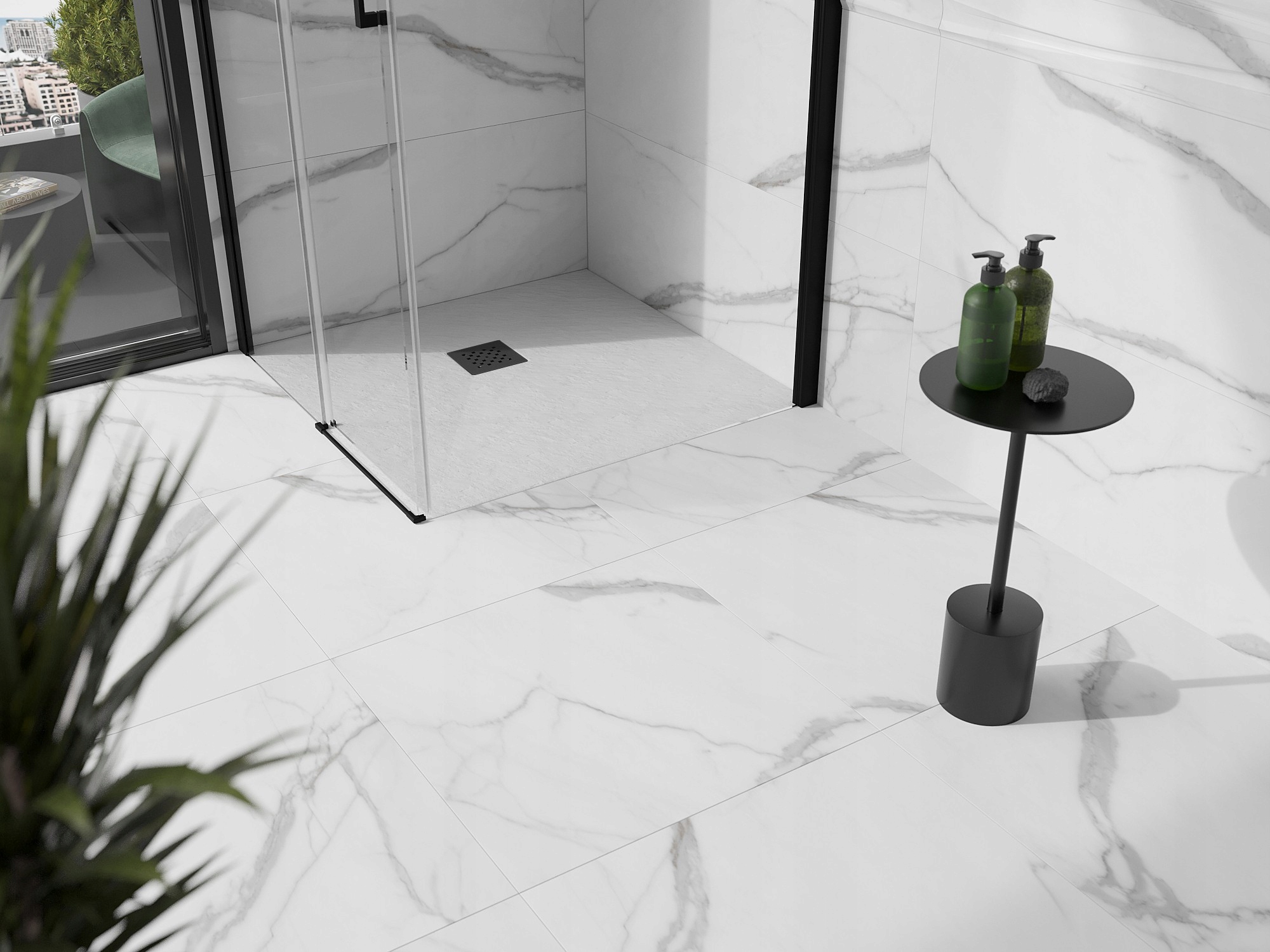 MEXEN STONE+ BRODZIK KOMPOZYTOWY 70 x 70 CM BIAŁY MASKOWNICA CZARNA Marka Mexen