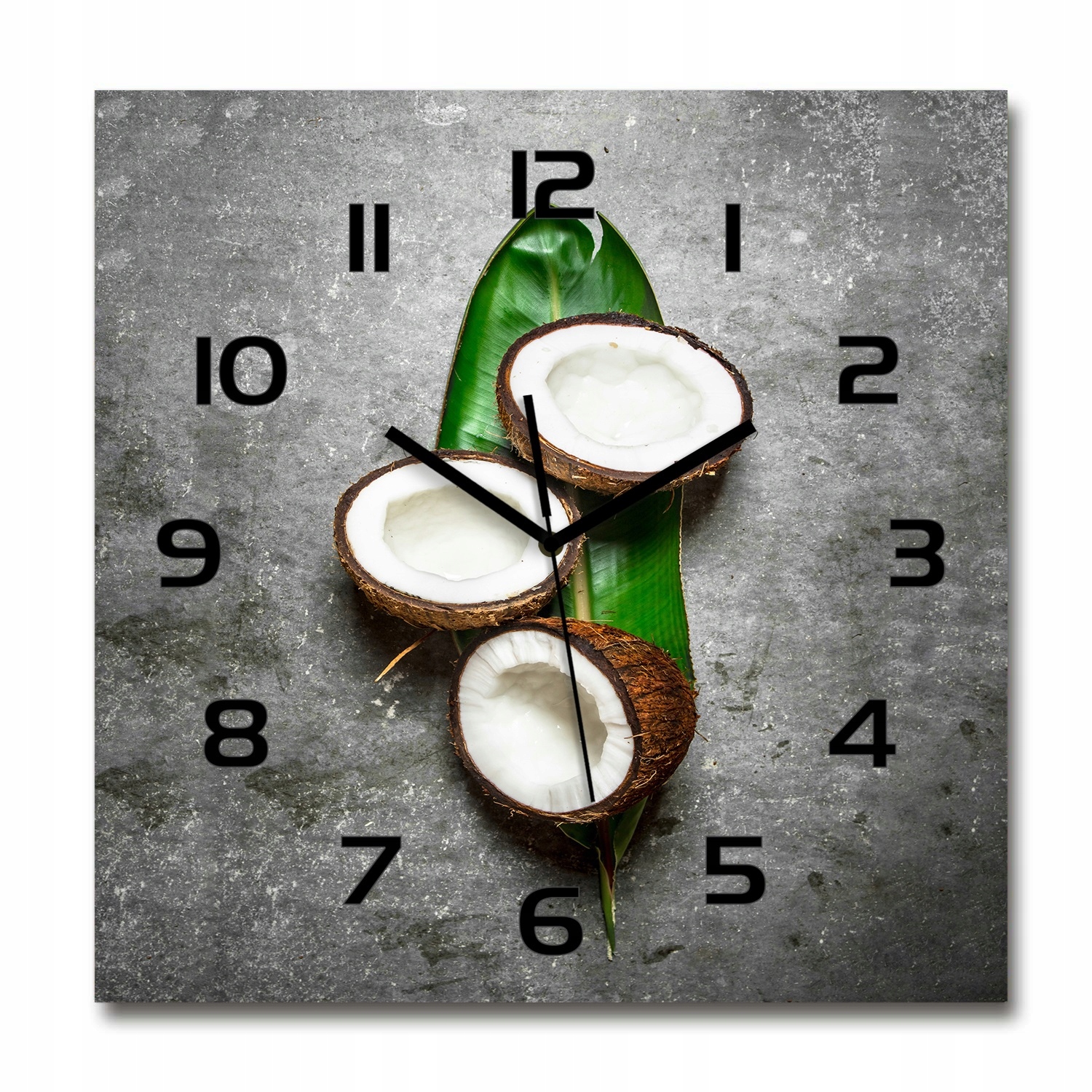 

Zegar ścienny ze szkła, duży Połówki kokosu 60x60