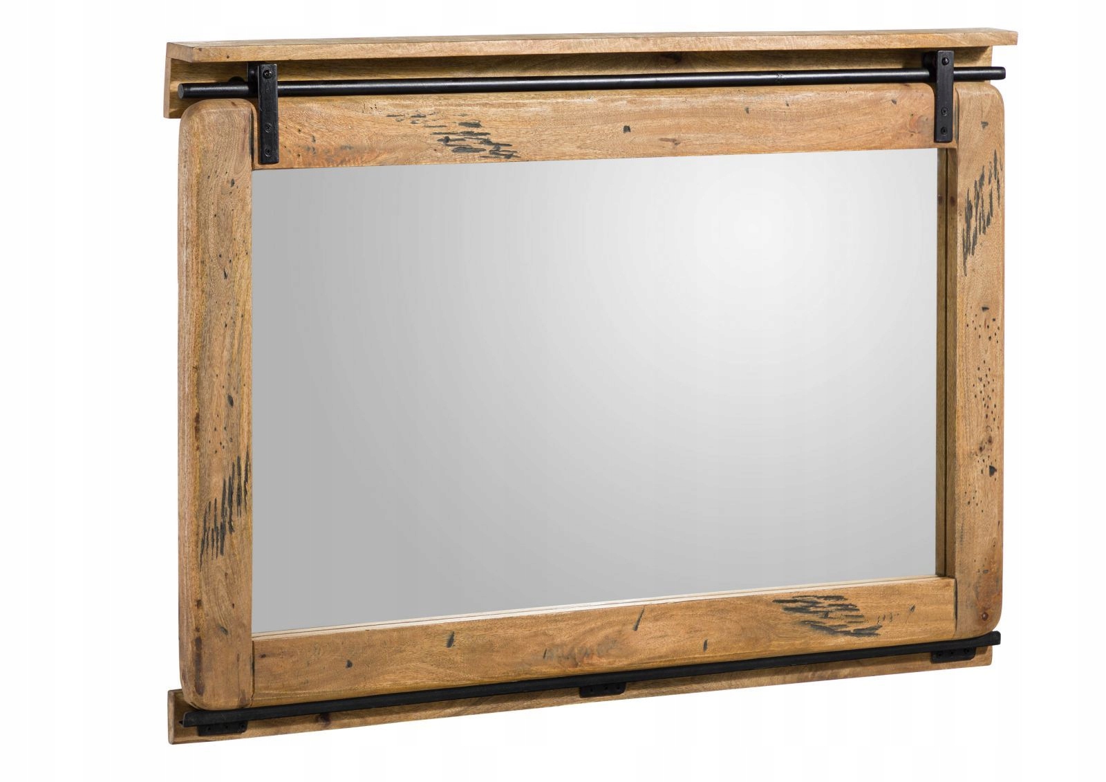 

Lustro Drewniane Poziome Vintage Metal Mango Loft