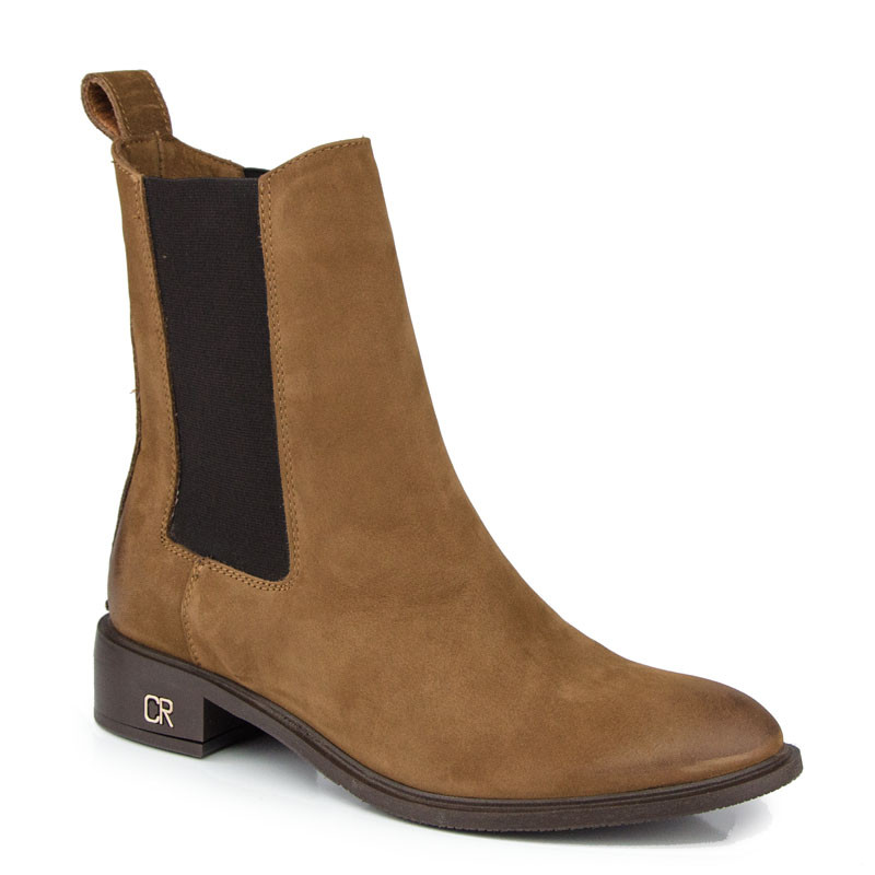 

Carinii B7753 Botki Sztyblety Skóra Zamsz Rude