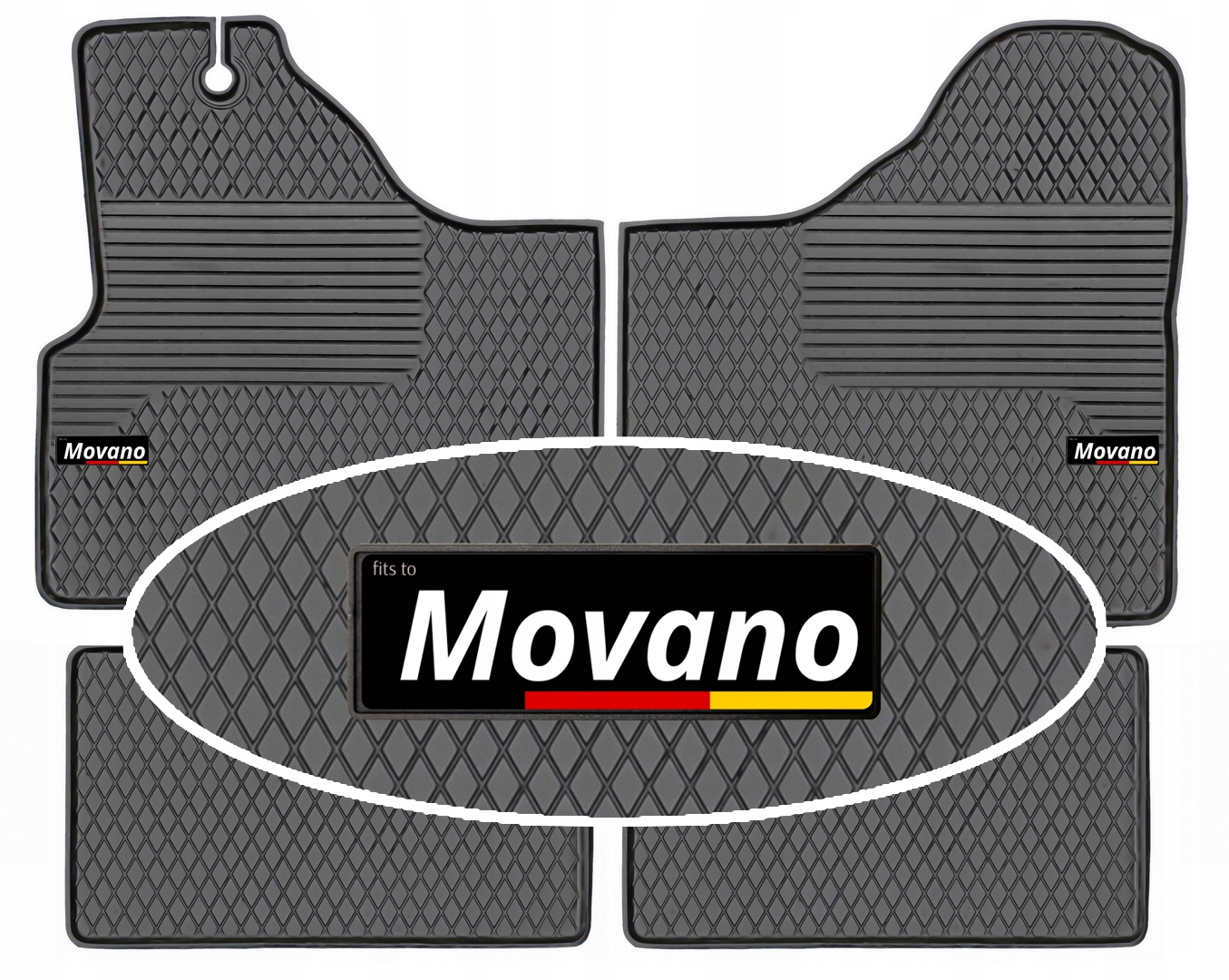 Opel Movano 5/6 os. 2003-2010 Gumové koberce korýtka Emblemat