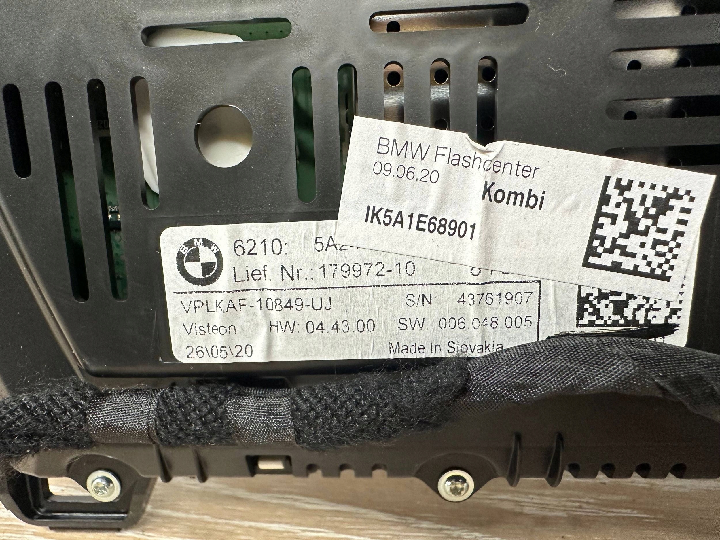 dials the centre BMW 5 G30 G31 17997210