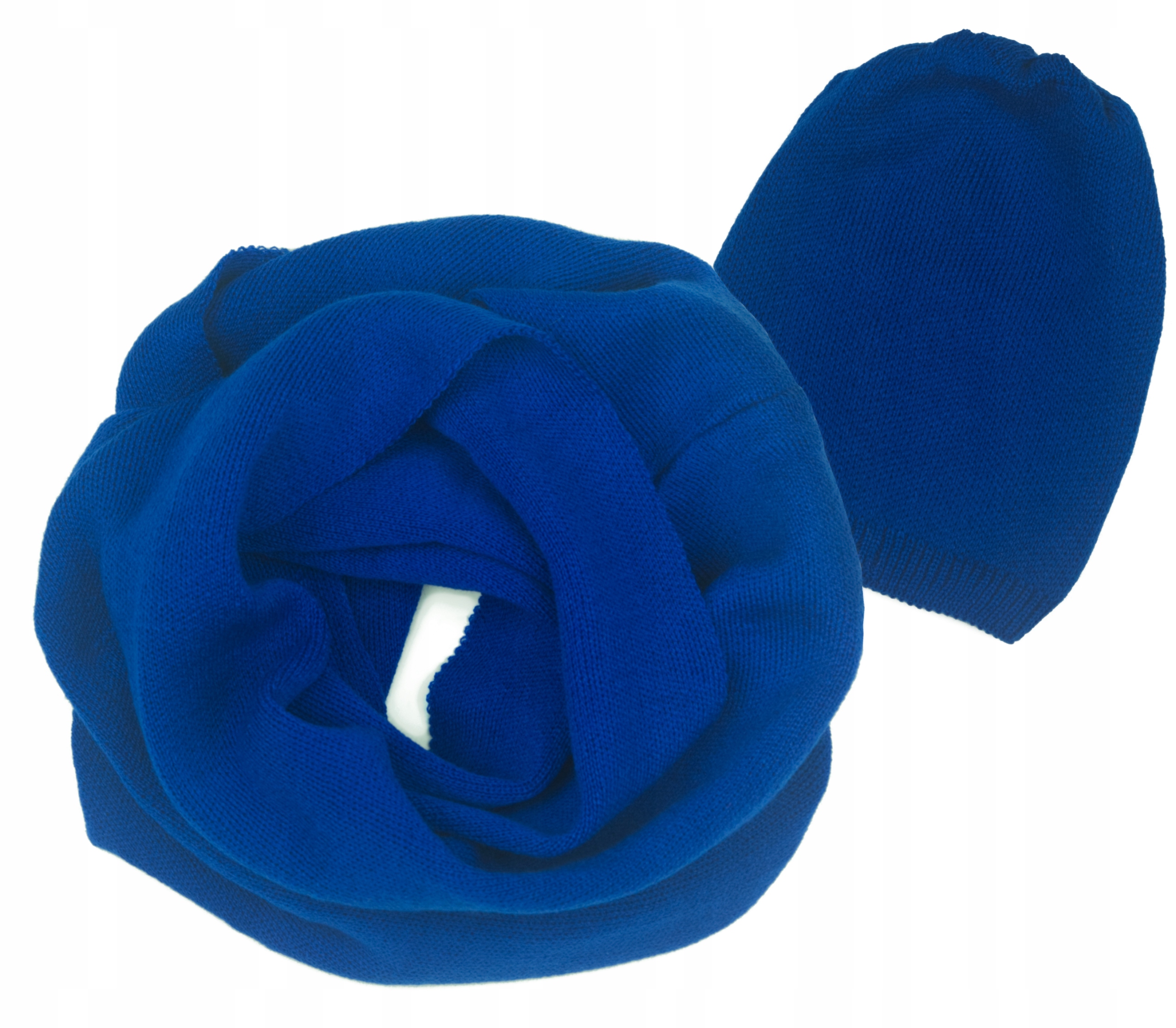 Komplet zimowy szalik KOMIN i CZAPKA niebieski Zawartość zestawu czapka komin (golf)