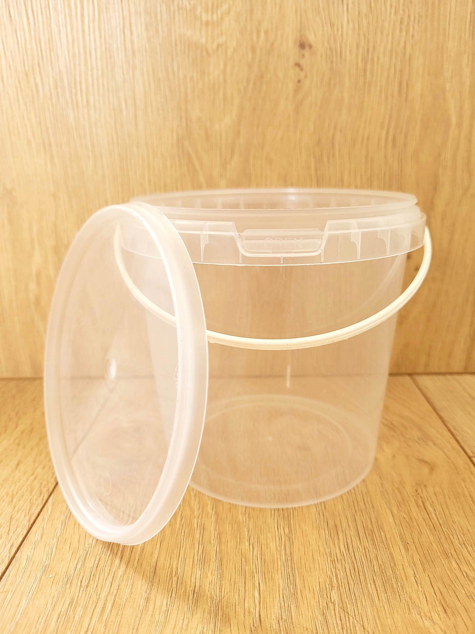 WIADERKO Z POKRYWKĄ TRANSPARENTNE DO ŻYWNOŚCI ATEST 1100ML