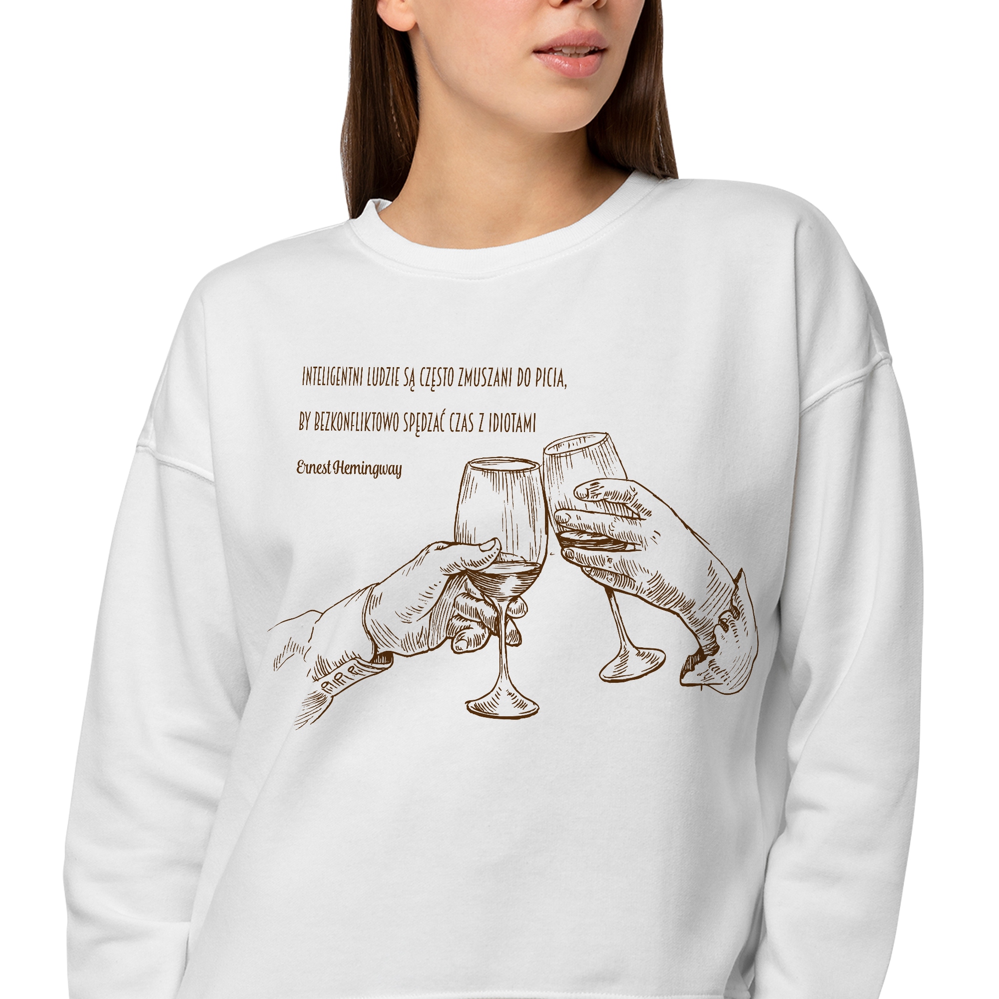 Mikina Bez Kapuce Dámská Bílá Dárek Inteligentní Lidé M Zábavný Vzor