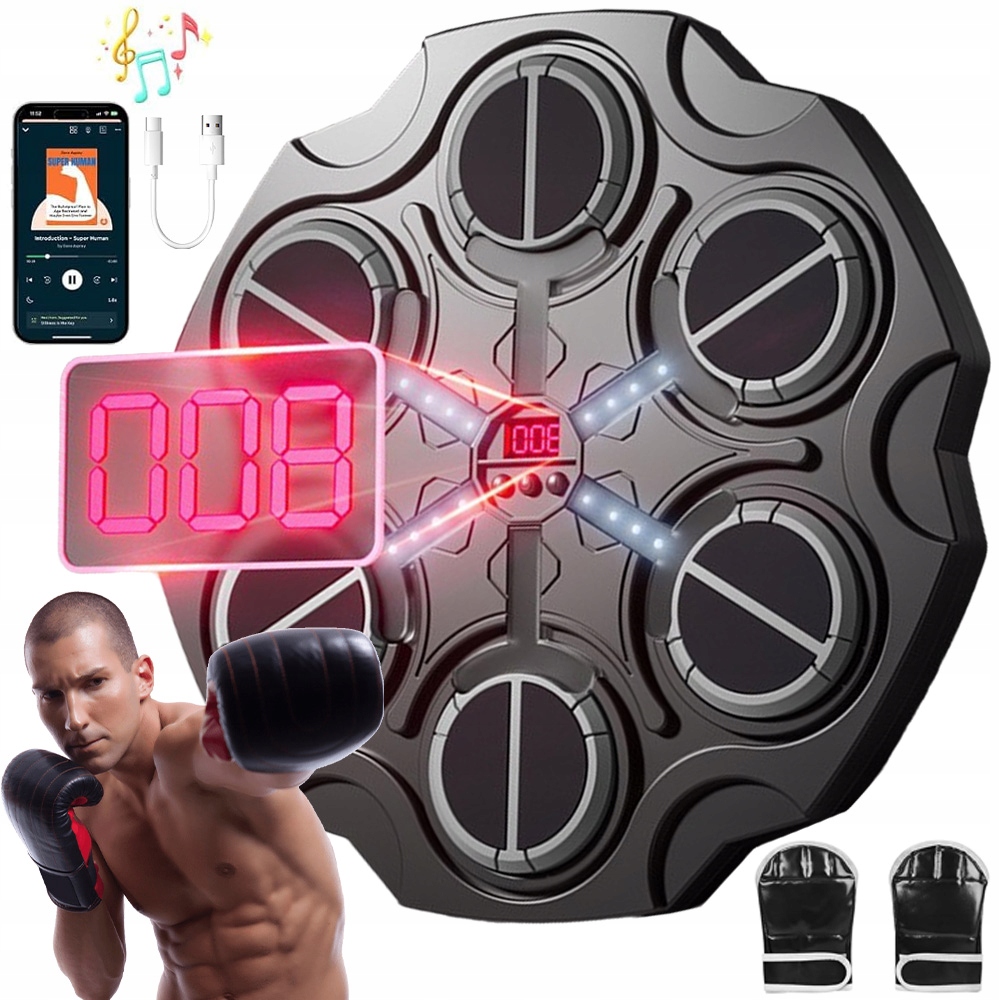 Interaktivní Boxovací Deska Pro Děti S Počítadlem A Hudbou S Bluetooth