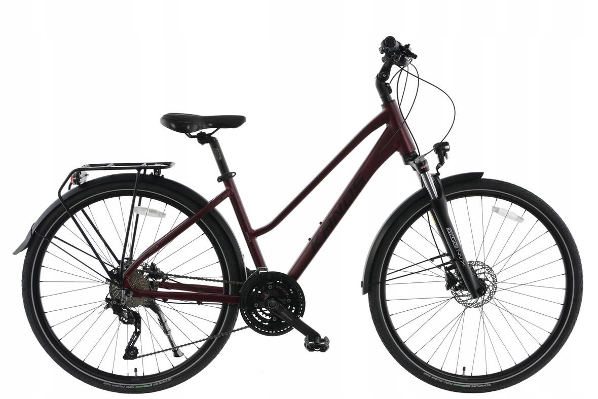 Rower Trekkingowy 28 Elite Pro Deore D bordowy mat R19"