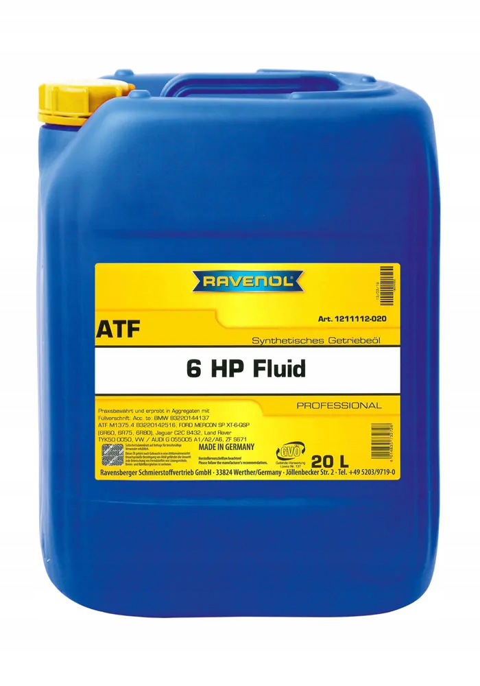 Olej RAVENOL ATF 6 HP Fluid 20L+ GRATIS