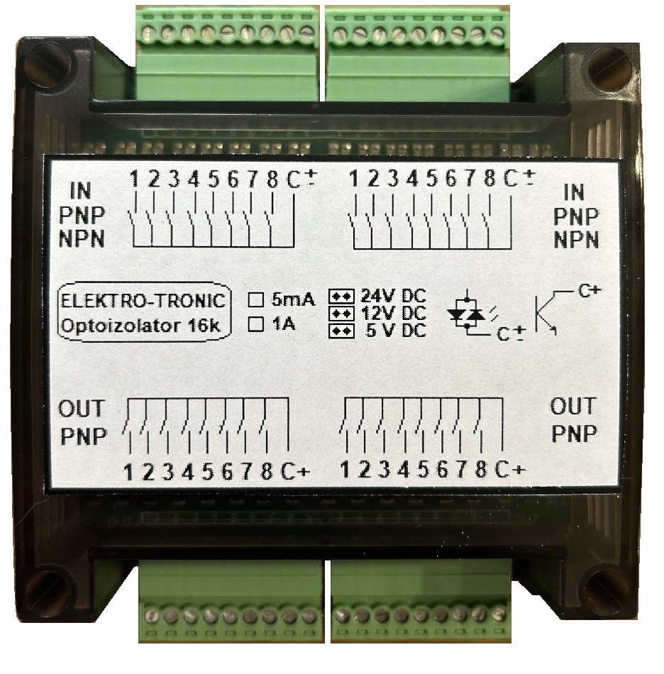 Optoizolátor 16 kanálů 5-24 V DC 1A pro Plc