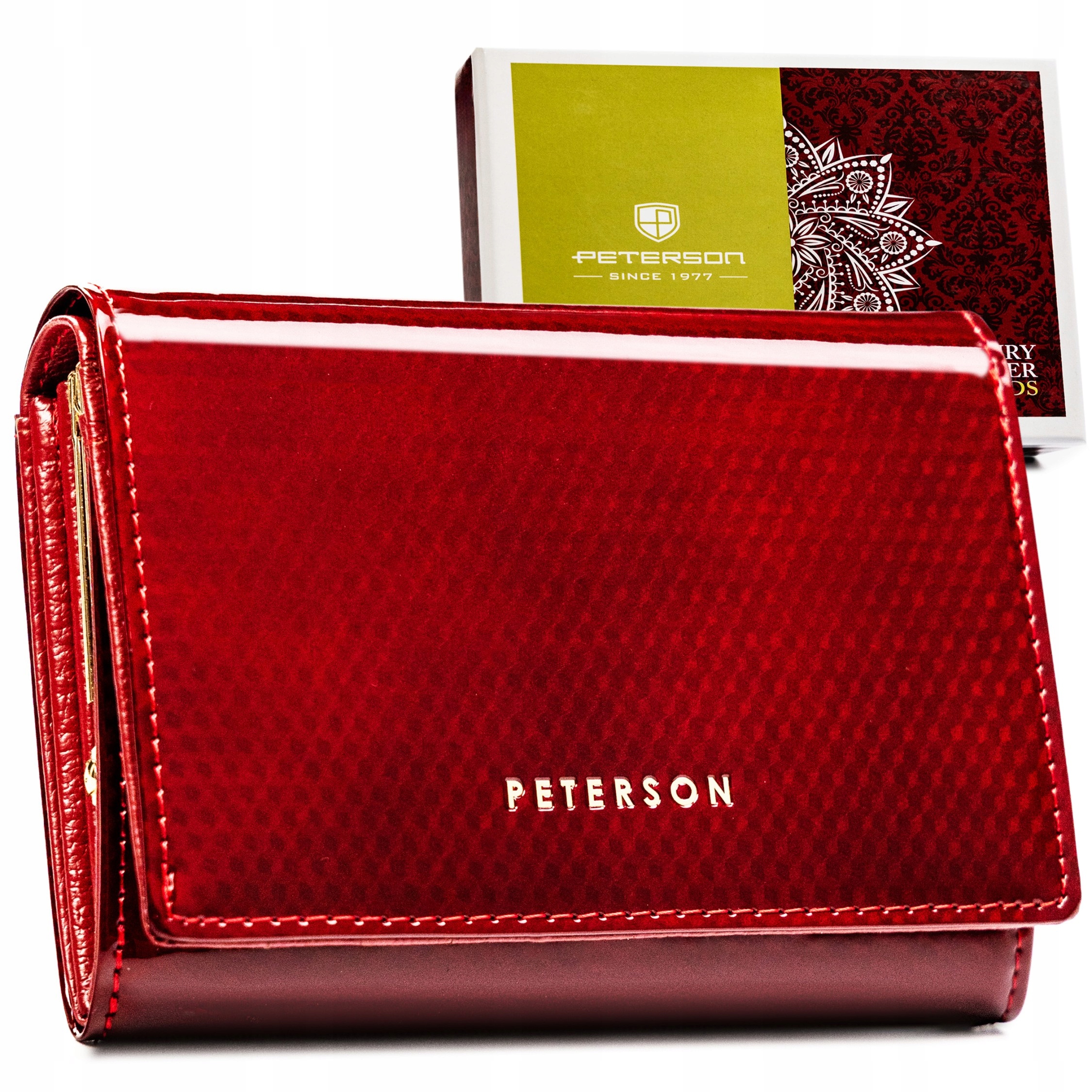 Portfel damski ze skóry naturalnej lakierowany Rfid Peterson