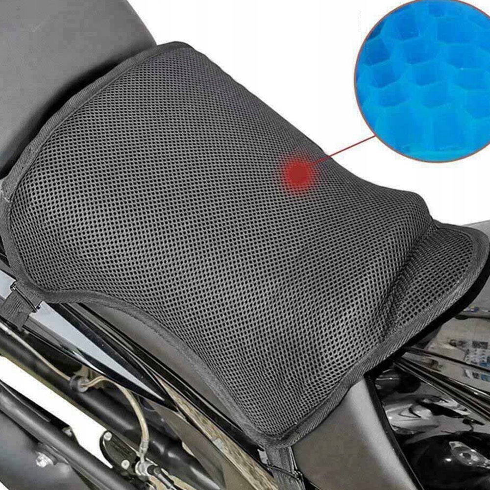 NAKŁADKA MOTOCYKLOWA ŻELOWA PODUSZKA KOMFORT CZARN