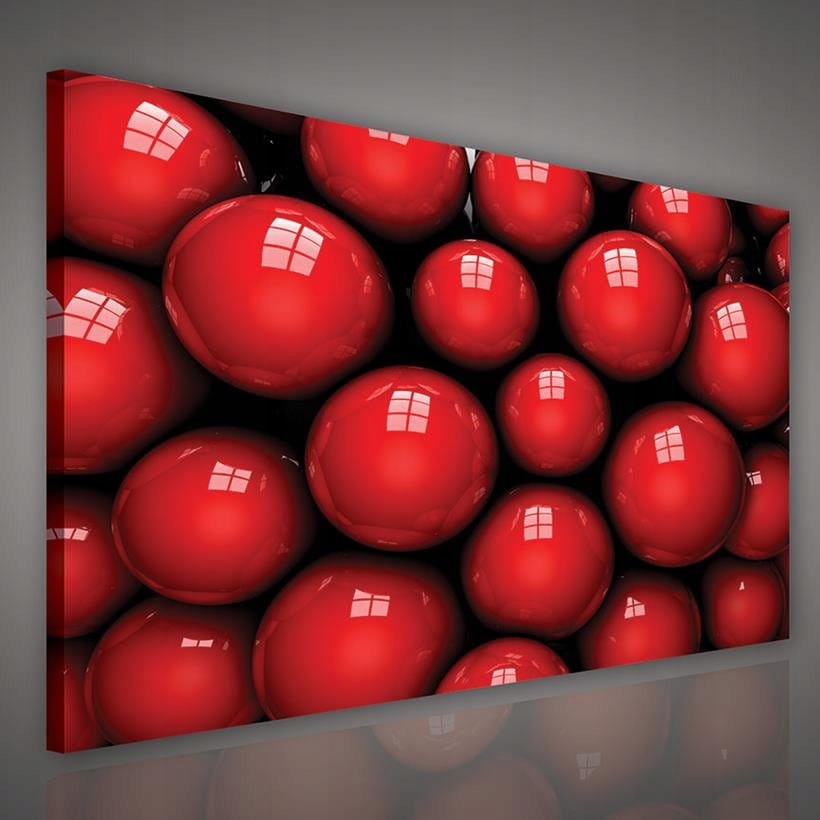 Obraz 100x75 Červené koule abstrakce lesk 3D energie dynamika