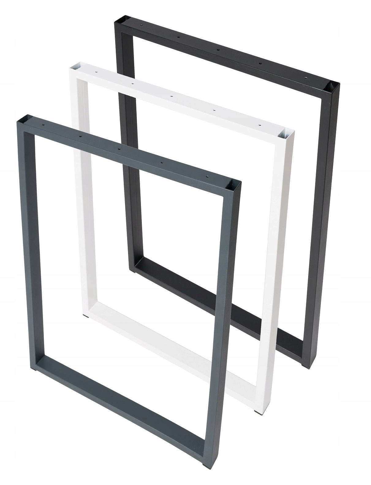 NOGI DO STOŁU METALOWE 40x72 cm PROFIL 4x2 cm CZARNE BIAŁE LOFT INDUSTRIAL