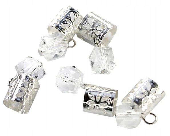 

Koraliki zaciskowe warkoczyki Tuby srebrne wiszące